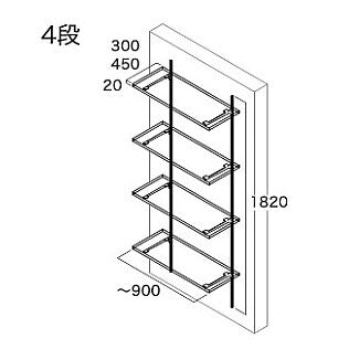 可動棚セット Bタイプ (両壁なし)